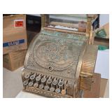 Vintage National Gilded Bronze Case Register with Relief Carving 1930 (includes key)