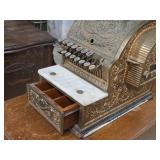 Vintage National Gilded Bronze Case Register with Relief Carving 1930 (includes key)