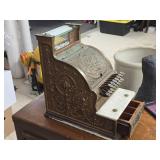 Vintage National Gilded Bronze Case Register with Relief Carving 1930 (includes key)