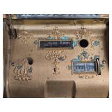 Vintage National Gilded Bronze Case Register with Relief Carving 1930 (includes key)