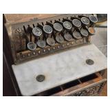 Vintage National Gilded Bronze Case Register with Relief Carving 1930 (includes key)