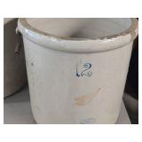 Red Wing 12-Gallon Stoneware Crock with Handles 17 1/2" x 16 1/2"