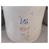 Red Wing 15-Gallon Stoneware Crock with Handles 19" x 17 1/2"
