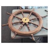 36" Hand-Made Solid Wood Ship Wheel Décor