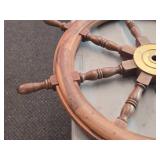 36" Hand-Made Solid Wood Ship Wheel Décor