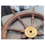 36" Hand-Made Solid Wood Ship Wheel Décor