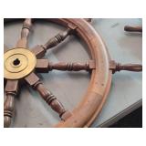 36" Hand-Made Solid Wood Ship Wheel Décor
