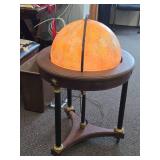 Vintage 16" Heirloom Globe Illuminated on Wooden base with wheels by Replogle