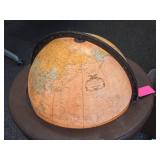 Vintage 16" Heirloom Globe Illuminated on Wooden base with wheels by Replogle