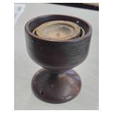 Vintage Maritime Compass / Binnacle Mounted on a Turned Wood Bowl