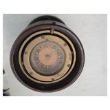 Vintage Maritime Compass / Binnacle Mounted on a Turned Wood Bowl