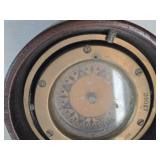 Vintage Maritime Compass / Binnacle Mounted on a Turned Wood Bowl