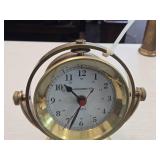 Vintage Chronometer Quartz Nautical Clock on a Brass Stand
