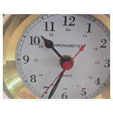 Vintage Chronometer Quartz Nautical Clock on a Brass Stand