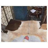 Handpainted Native American Indian Chief on a Deer Skin Hide with Acrylics (Believed to be Sitting Bull) 30" x 48"