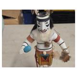 Vintage Handcrafted Navajo Style Hopi Kachina Native American Doll - Clown Singing For Good Way by D. Livingston 1995