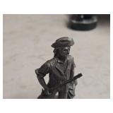 Vintage Revolutionary War Minute Man theme Hudson Pewter Statue by Baston (1972)