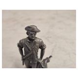 Vintage Revolutionary War Minute Man theme Hudson Pewter Statue by Baston (1972)