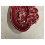 Vintage Red Wing Potteries Pretty Red Wing Indian Maiden / Pretty Model theme Ashtray