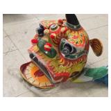 Vintage Chinese Lion Dance Mask / Head Puppet made of Handcrafted Paper Mache