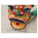 Vintage Chinese Lion Dance Mask / Head Puppet made of Handcrafted Paper Mache
