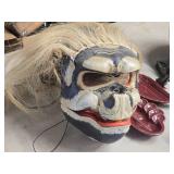 Vintage Handcarved Handpainted 20th Century Balinese Wooden Monkey Mask