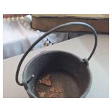 Vintage Cast Iron Cauldron / Smelting Pot with Handle and Spout 4" x 8"