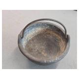 Vintage Cast Iron Cauldron / Smelting Pot with Handle and Spout 3 1/2" x 5"