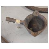 Vintage Cast Iron Smelting Ladle / Dipper with Handle (19th Century) 4" x 5 1/2"