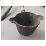 Vintage Cast Iron Smelting Ladle / Dipper with Handle (19th Century) 4" x 5 1/2"