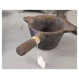 Vintage Cast Iron Smelting Ladle / Dipper with Handle (19th Century) 4" x 5 1/2"