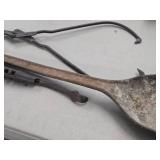 Lot of (3) Vintage Cast Iron Tools - Ice Tongs, Wood Cook Stove Lid Lifter, Shovel