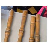 Lot of (4) Vintage Glass Ball and Claw Foot Table Legs