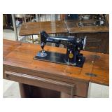 Singer Sewing Machine with Wood Flip-Top Cabinet 58" x 17" x 38"
