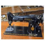 Singer Sewing Machine with Wood Flip-Top Cabinet 58" x 17" x 38"