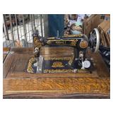 Mendota Model C Sewing Machine with Wood Flip-Top Cabinet 51" x 20" x 37"