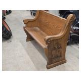 Wooden Church Pew 55" x 22" x 38"