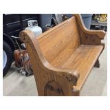 Wooden Church Pew 55" x 22" x 38"