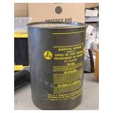 17.5-Gallon Steel Civil Defense Survival Supplies Barrel 22" x 16"