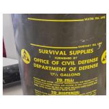 17.5-Gallon Steel Civil Defense Survival Supplies Barrel 22" x 16"