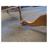 Vintage Clawfoot Wood Dining Table with (4) Wicker Seat Side Chairs