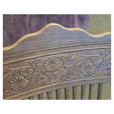 Vintage Clawfoot Wood Dining Table with (4) Wicker Seat Side Chairs