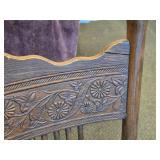 Vintage Clawfoot Wood Dining Table with (4) Wicker Seat Side Chairs