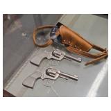 (2) Cap Guns with Wall Drug Holster