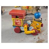 Vintage Wooden Pull Toy - Puffy Engine #444 by Fisher-Price (1951)