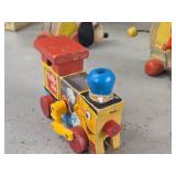 Vintage Wooden Pull Toy - Puffy Engine #444 by Fisher-Price (1951)