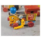 Vintage Wooden Pull Toy - Puffy Engine #444 by Fisher-Price (1951)