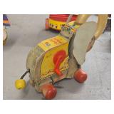 Vintage Wooden Pull Toy - Juggling Jumbo Elephant by Fisher-Price (1950
