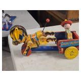 Vintage Wooden Pull Toy - Bucky Burro by Fisher-Price (1950