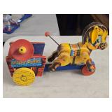 Vintage Wooden Pull Toy - Bucky Burro by Fisher-Price (1950